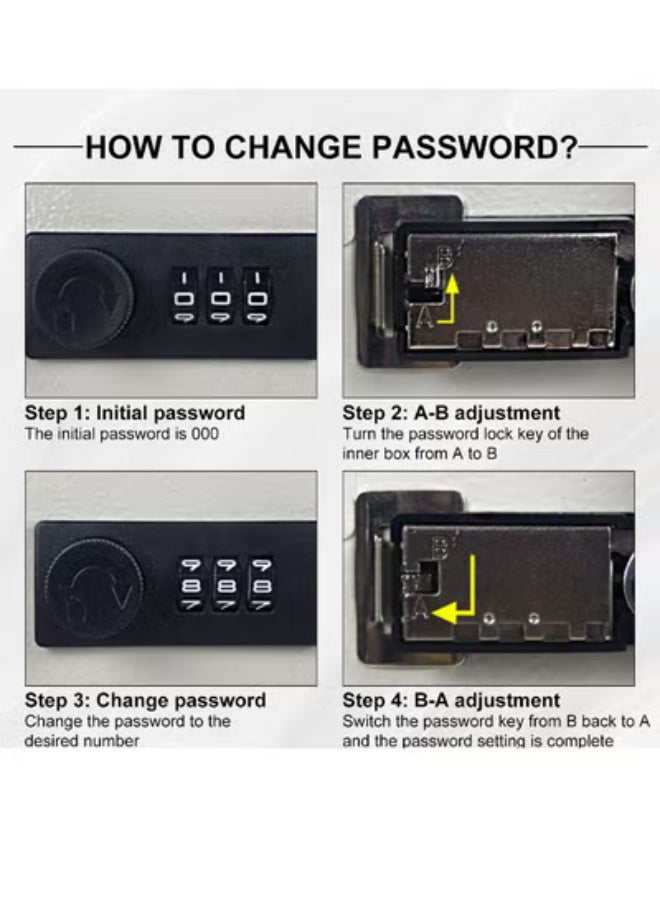 ZERIFAM Key Cabinets, Key Lock Box, Wall Mounted Key Storage Organizer Box with 20 Key Hooks and Tags, Metal Key Cabinet with 3 Digit Code Lock for House, Garage, Office, Store, School - Image 4